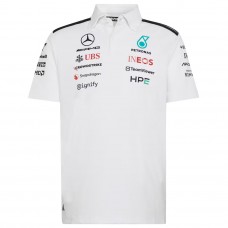Mercedes AMG Petronas F1 Mens Team Engineers White Polo Shirt 2026