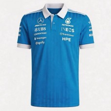 Blue Wonder AMG F1 Mens Silverstone GP Special Edition Polo 2026 Blue Wonder AMG F1 Mens Silverstone GP Special Edition Polo 2026