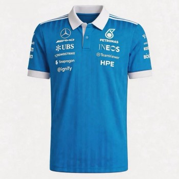 Blue Wonder AMG F1 Mens Silverstone GP Special Edition Polo 2026