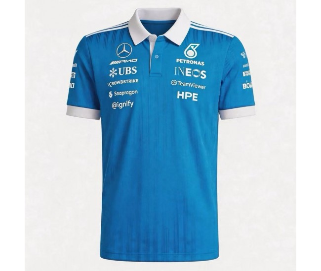 Blue Wonder AMG F1 Mens Silverstone GP Special Edition Polo 2026