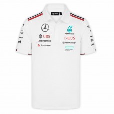 Mercedes AMG F1 Mens White Team Polo 2024