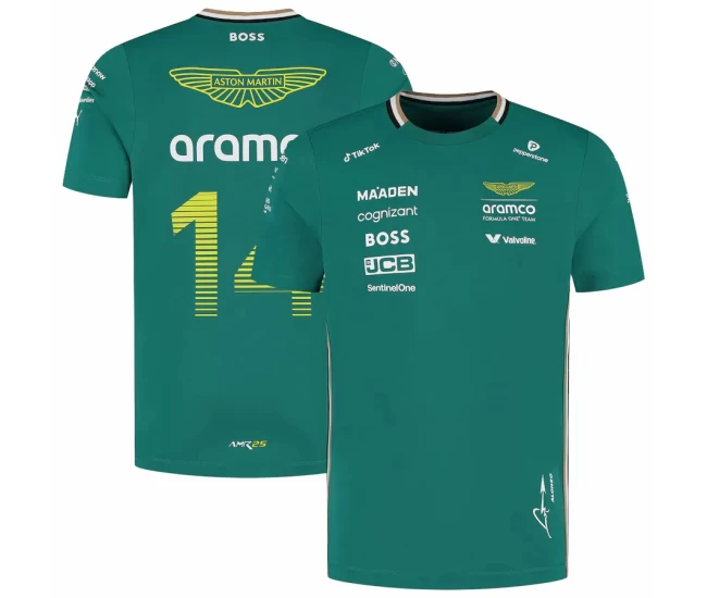 Aston Martin F1 2025 Mens Fernando Alonso 14 Team Driver T-Shirt