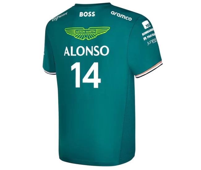 Kids Aston Martin Aramco Cognizant F1 2023 Official Fernando Alonso Team Driver T-Shirt