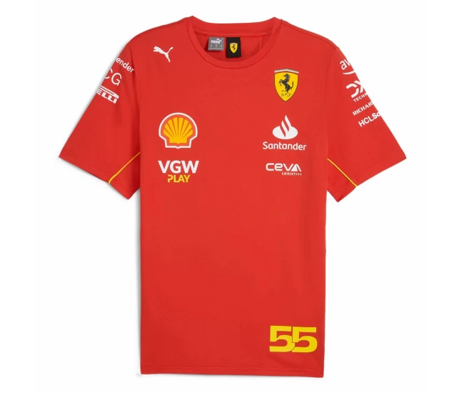 Scuderia Ferrari 2024 Mens Carlos Sainz 55 Driver T-Shirt