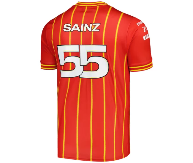 Scuderia Ferrari 2024 Mens Team Carlos Sainz 55 Soccer Jersey