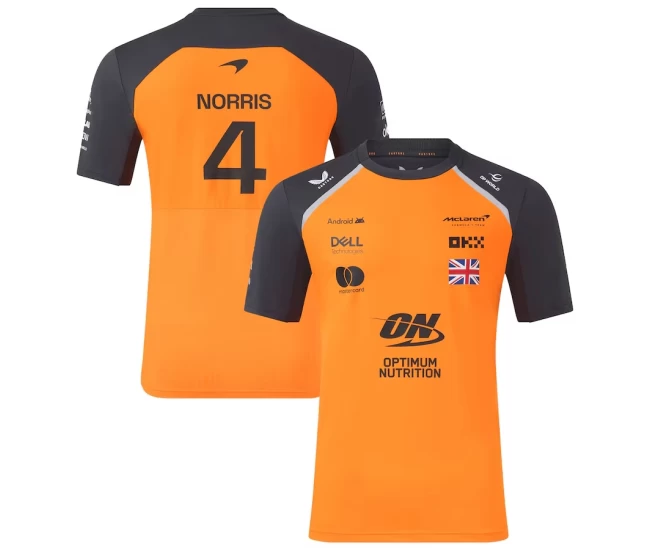 McLaren F1 2025 Mens Team Lando Norris Driver 4 Set Up T-Shirt Autumn