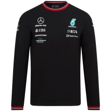 Men Mercedes AMG Petronas F1 2022 Team Long Sleeved T-Shirt Black