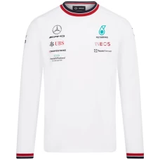 Men Mercedes AMG Petronas F1 2022 Team Long Sleeved T-Shirt White