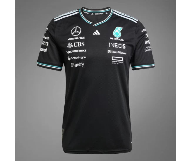 Mercedes AMG Petronas F1 2025 Mens Driver Wear Jersey Black