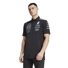 Mercedes AMG Petronas F1 2025 Mens Team Polo Black