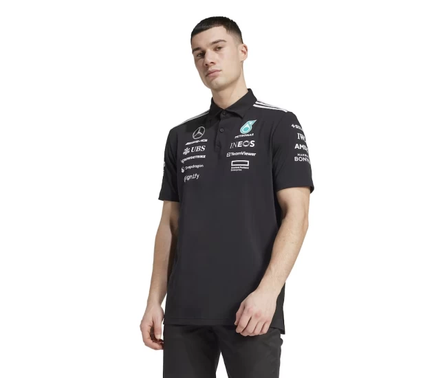 Mercedes AMG Petronas F1 2025 Mens Team Polo Black