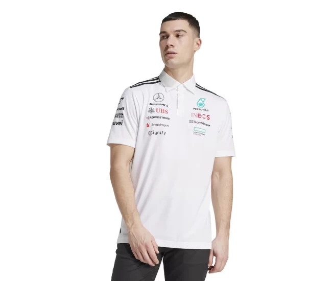 Mercedes AMG Petronas F1 2025 Mens Team Polo White