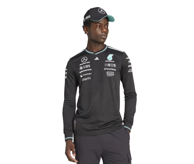 Mercedes AMG Petronas F1 2025 Men Team Long Sleeved Jersey Black