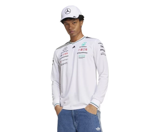 Mercedes AMG Petronas F1 2025 Men Team Long Sleeved Jersey White